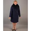 Классическое пальто шаль синее 5057