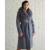 Пальто шаль голубое 5506