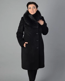 Зимнее пальто вышивка черное 5062