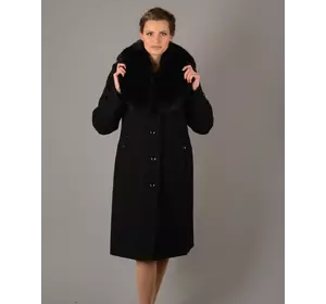 Пальто зима шаль черное 5048