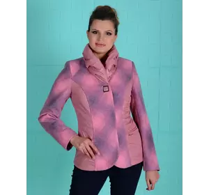 Пальто комбинированное розовое 1194